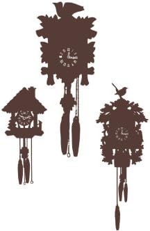 Surface Collective Coo Coo Clocks Wall Decal, Brown