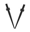 Acrylic Neon Taper with Clear CZ - Black - 10G - Sold as a Pair