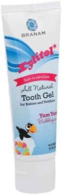 Branam Oral Health Xylitol Tooth Gel for Babies and Toddlers Yum Yum Bubblegum 4 oz