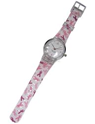 Jelly Watch With Pink Ribbons - Share The Care Pink Ribbons