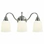 Martha Stewart RVMS137/3-102 Schoolhouse 3-Light Vanity with Gloss Milk Glass Shades, Polished Nickel