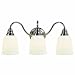 Martha Stewart RVMS137/3-102 Schoolhouse 3-Light Vanity with Gloss Milk Glass Shades, Polished Nickel