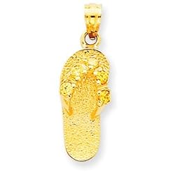 14k Gold November/CZ Birthstone Flip Flop Pendant