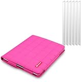 Apple iPad 3/2 Hot Pink 'The Pad' Folio Case / Cover / Pouch / Holster with Stand Function + 6-in-1 Screen Protector Pack by Shocksockby Shocksock