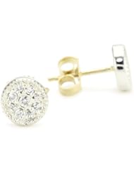 Mizuki Silver and Gold Petite Diamond Evil Eye Stud Earrings