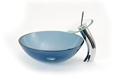 Bathroom Vessel Sink by Bath Authority - DLBG-07B in glass blue