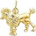 poodle39 - 14K Gold Poodle Dog Charm Diamond Cut