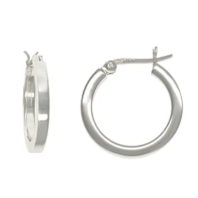 Sterling Silver Click-Top Hoop Earrings, 22mm