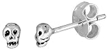 Tiny Sterling Silver Skull Stud Earrings
