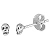 Tiny Sterling Silver Skull Stud Earrings