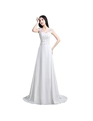 A-line V-neck Applique Sleeveless Evening Dress/Party Dress/Wedding Dress 