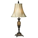Tortoise Shell Finish With Beige Shade Table Lamp