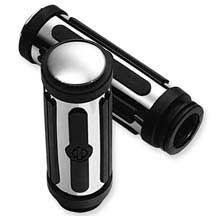 H-D Chrome and Rubber Horizontal Hand Grips 56263-08