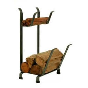 Country Home Log Rack w Holder by