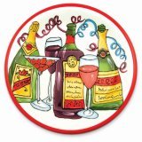 Cocktail Party Round Ceramic Platter