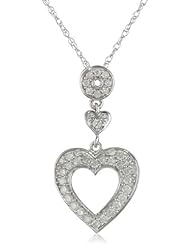 Sterling Silver Diamond Heart Pendant Necklace (0.50 cttw)