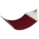 Burgundy Outdoor Quilted Fabric Hanging Hammock