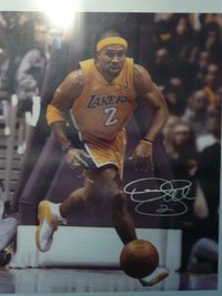 Signed Fisher, Derek (Los Angeles Lakers) 16x20 Canvas Print