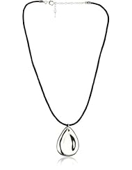 Argento Vivo "Liquid Rain" Teardrop Pendant Necklace on Leather