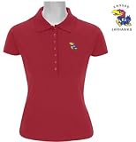 NCAA Kansas Jayhawks Ladies Red Remarkable Short Sleeve Polo