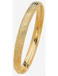 8mm Lazer Hollow Gold Bangle Bracelet