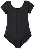 Capezio Girls 7-16 Short Sleeve Leotard,Black,L (12-14)