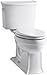 KOHLER K-3551-0 Archer Comfort Height Two-Piece Elongated 1.28 GPF Toilet with AquaPiston Flush Technology and Left-Hand Trip Lever, White