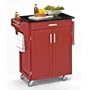 Red Kitchen Cart with Black Granite Top