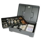 Helix Cash Manager Security Box 8 Compartments and Coin Counter Tray Mercury Ref CM1020