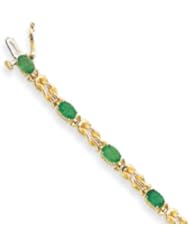 14k Gold Emerald Bracelet