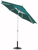 Outdoor Living : 11' Auto-tilt Umbrella White Teal Sunbrella