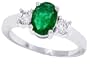 1.52CT Genuine EmeraldDiamond Engagement Three Stone Ring in 14Kt White Gold -7