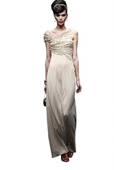Sexy Floor Length Chiffon/Taffeta/Tulle Crystals Lace Applique Beaded Crystal Club Dress 