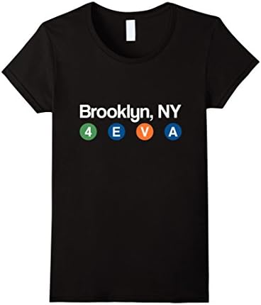Women's NYC Subway t Shirt (Brooklyn Men | Women Tee) Medium Black