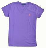 Ralph Lauren Sport Womens V-Neck Pony Logo T-Shirt (S, Purple)