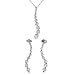 Jewelry : Sterling Silver Journey CZ Elegant Earring and Necklace Set