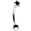 Sterling Silver Small Black Star Upper Belly Ring