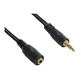 3.5mm Male Jack Plug to Female Socket M-F Lead Gold 10m