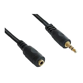 3.5mm Male Jack Plug to Female Socket M-F Lead Gold 10m