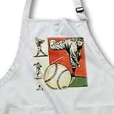 Blue Bolt Baseball Comic Books - BLACK Full Length Apron With Pockets 22w X 30l
