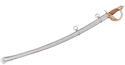 Calvary Sword &amp; Scabbard Heavy Weight Sword Overall Length: 40" Blade Length: 32-1/2" Blade Material: Stainless Steel Handle Material: Hardwood with Gold Finished Cast Metal Trim Scabbord: Polished Steel