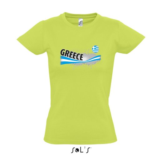 Fanshirt-Damen GREECE, Griechenland Ländershirt EM / WM Trikot S-XXL , Apple green , S