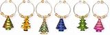 Set of 6 Colorful Trees Wine Glass Markers 34 955