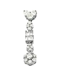 14K White Gold 0.75cttw Round Diamond Pendant