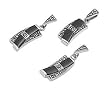 Sterling Silver Marcasite Pendant and Earrings Set - Trapezoid Cut Black Onyx