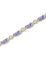 14K White Gold Oval Tanzanite Bracelet