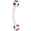 16 Gauge White Pink Gem Eyebrow Ring