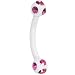 16 Gauge White Pink Gem Eyebrow Ring