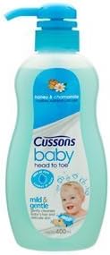 Cussons Baby Bath Head to Toe Honey &amp; Chamomile 400ml.