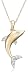 14k White or Yellow Gold Diamond Dolphin Pendant (1/10 cttw, G-H Color, I1 Clarity), 18